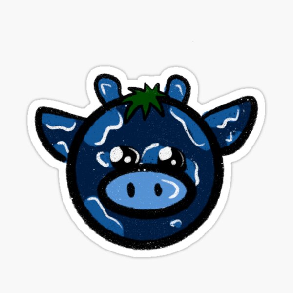 Miracle Valentine on X: Cute Blueberry Milk Cow Please check my merch  store to see more cute artworks of mine * Redbubble:   * Teepublic:  #redbubble  #teepublic #fineartamerica #cow #milkcow #cutecow #