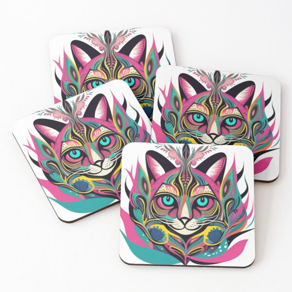 Item preview, Psychedelic cat design  designed and sold by Roxburylane.