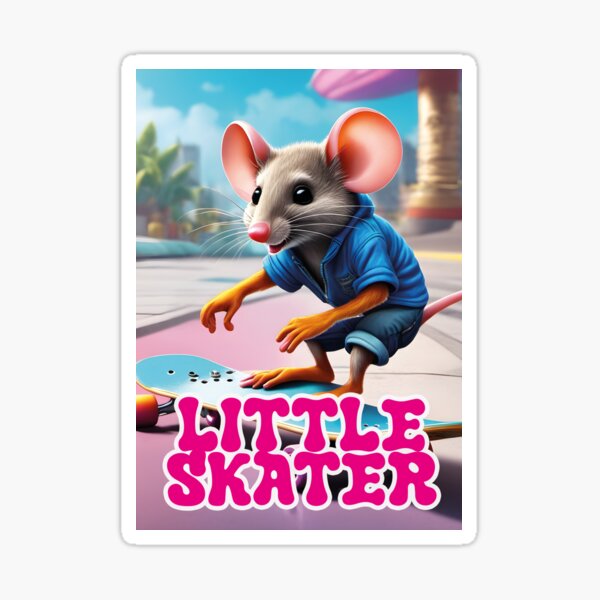 Item preview, little mouse skating, kawaii designed and sold by Mauswohn.