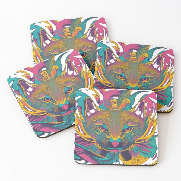 Item preview, Psychedelic cat design  designed and sold by Roxburylane.