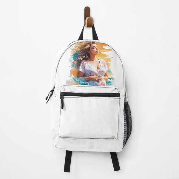 Item preview, Expecting Woman Relaxing On a Sunset Beach With Sand And Ocean Exotic Travel designed and sold by TriniTeeClub.