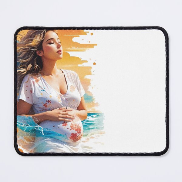 Item preview, Expecting Woman Relaxing On a Sunset Beach With Sand And Ocean Exotic Travel designed and sold by TriniTeeClub.