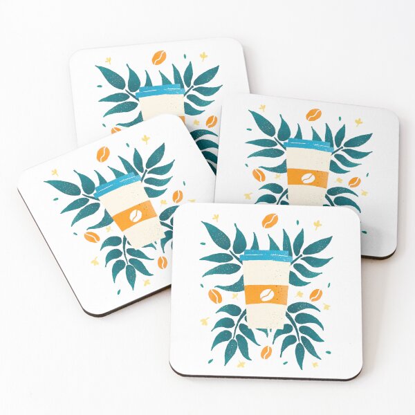 Item preview, Orange and teal tropical coffee designed and sold by Home Cyn Home.