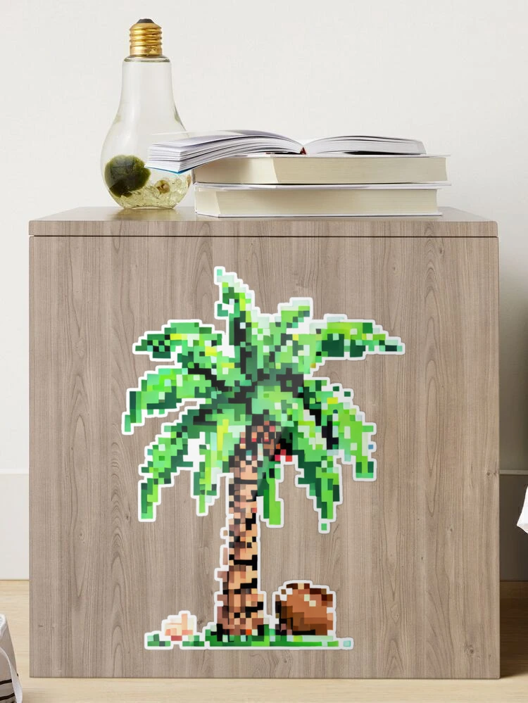 Pixel Art Palm Tree -Tropical Vibes Sticker for Sale by pocketart2023