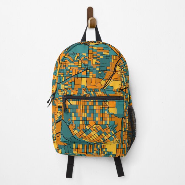Item preview, Fort Worth Map Pattern in Orange & Teal designed and sold by PatternMaps.
