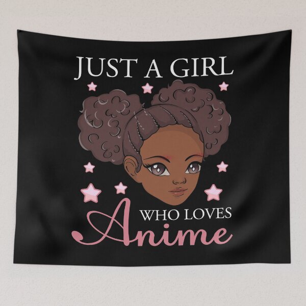 Aperçu de l'œuvre Juste une fille qui aime l'anime Afro-américain Otaku Anime Merch créée et vendue par gogo-jr.