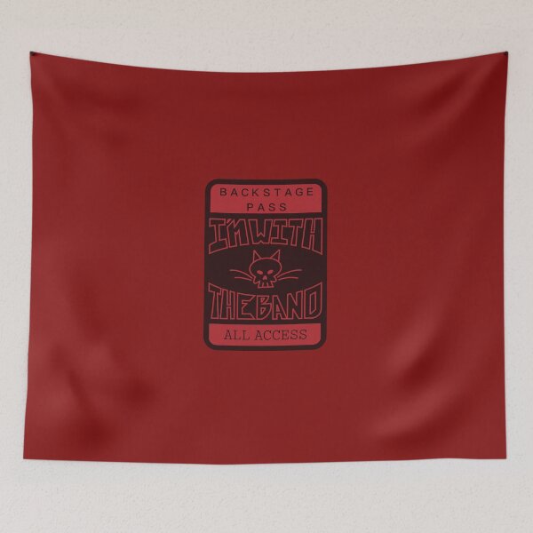 Item preview, I’m With the Band - cat skull backstage pass designed and sold by HeavyMetalMeow.