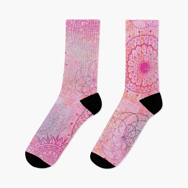 Item preview, Mandalas Pink Grunge Pattern designed and sold by retrobliss70s.