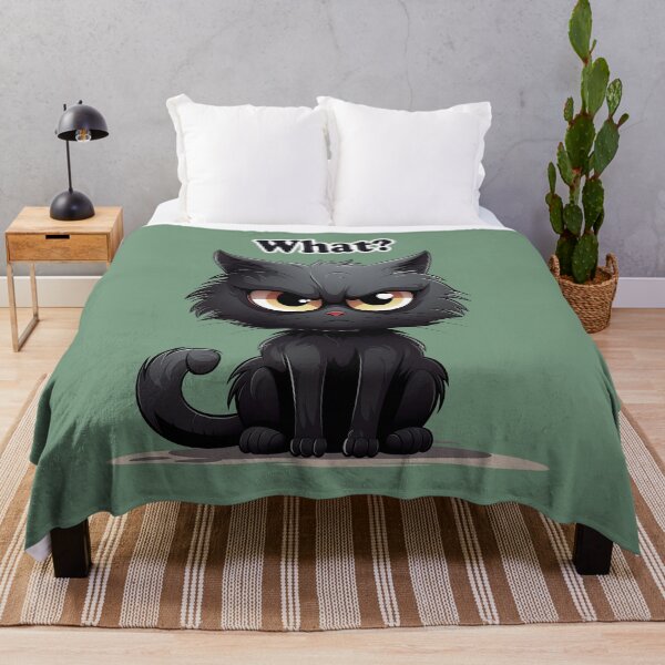 Item preview, Black Cat Meme - What? designed and sold by Puristock.
