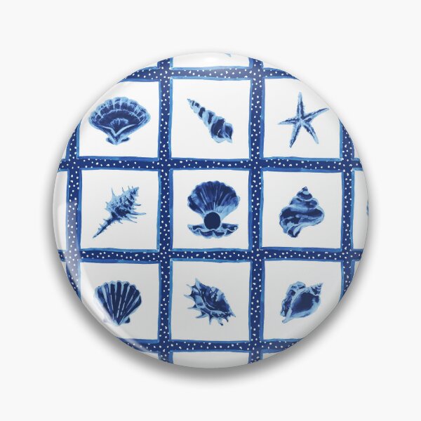 Item preview, sea life, shell, ocean ,seafood ,blue ,scallops ,starfish ,pearls ,blue and white  designed and sold by letsgow8th.
