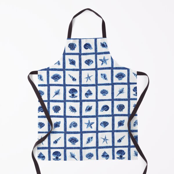 Item preview, sea life, shell, ocean ,seafood ,blue ,scallops ,starfish ,pearls ,blue and white designed and sold by letsgow8th.