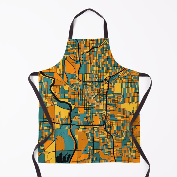 Item preview, Indianapolis Map Pattern in Orange & Teal designed and sold by PatternMaps.