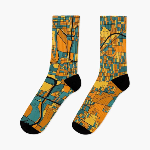 Item preview, Indianapolis Map Pattern in Orange & Teal designed and sold by PatternMaps.