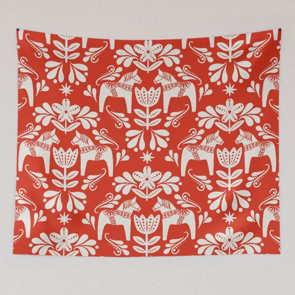Item preview, Folk Art Dala Horse - Red and Cream designed and sold by Paige Brady Design.