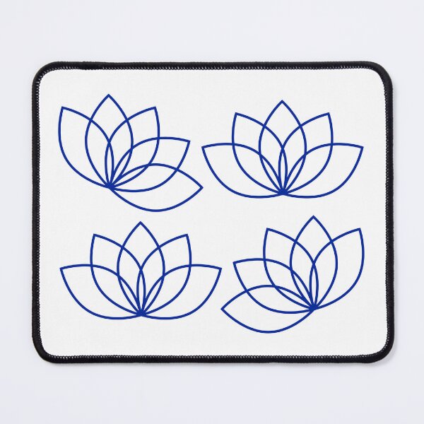 Item preview, Single Simple Lotus Pattern in Blue designed and sold by RosieSunflower.