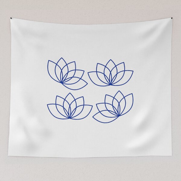 Item preview, Single Simple Lotus Pattern in Blue designed and sold by RosieSunflower.