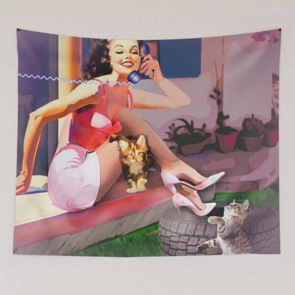 Item preview, Retro Cat Play designed and sold by Sanctum Icons.