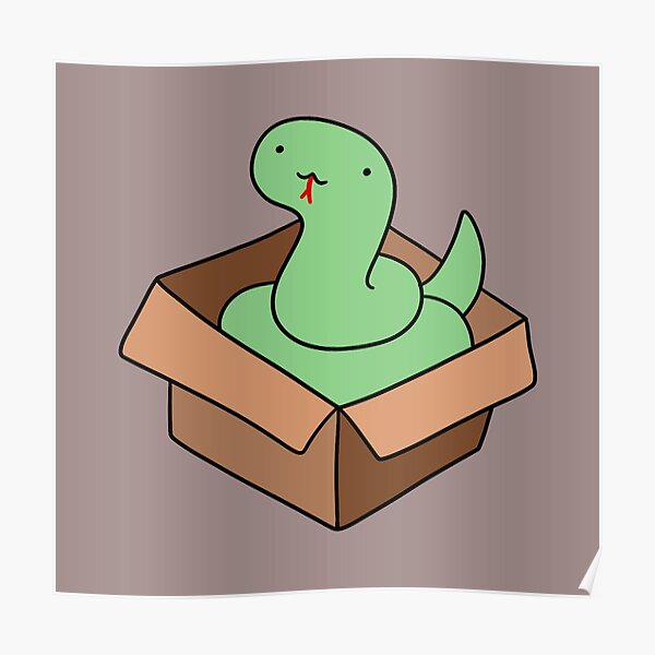 green-snake-in-a-box-poster-by-saradaboru-redbubble