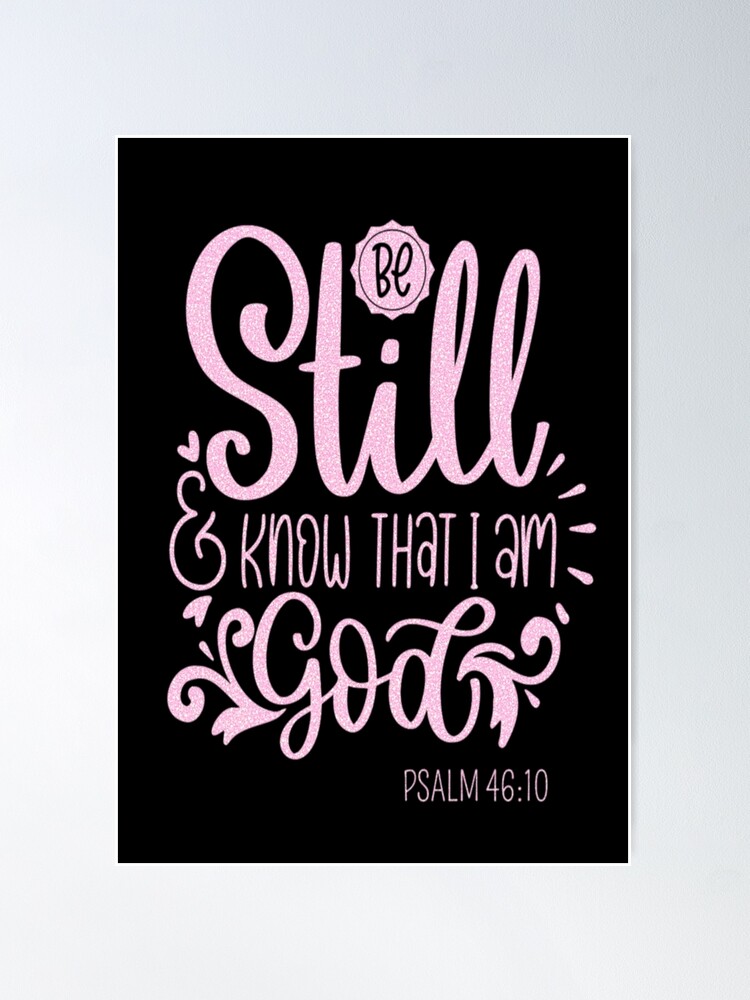 Be Still & Know White Floral Stainless Steel Water Bottle - Psalm 46:10