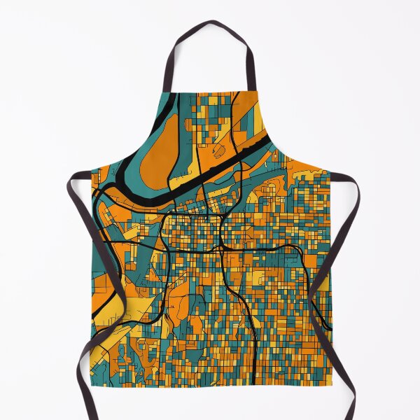 Item preview, Kansas City Map Pattern in Orange & Teal designed and sold by PatternMaps.