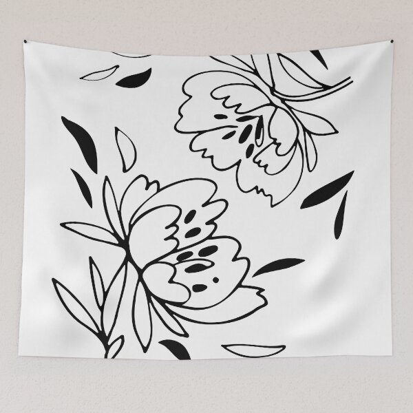 Item preview, Line Art Blooms And Leaves designed and sold by mariamsol.