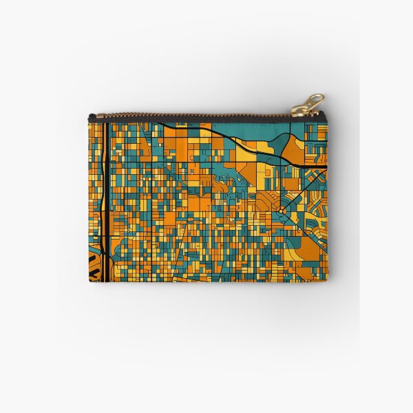 Item preview, Long Beach Map Pattern in Orange & Teal designed and sold by PatternMaps.