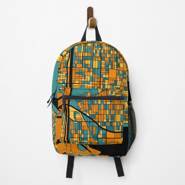 Item preview, Long Beach Map Pattern in Orange & Teal designed and sold by PatternMaps.