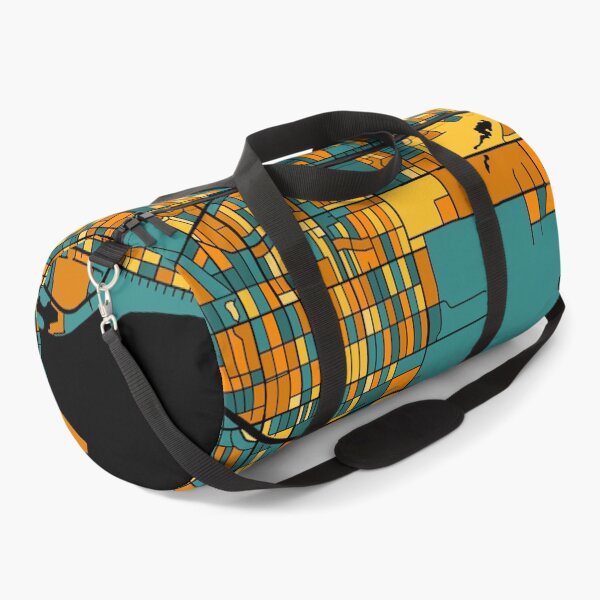 Item preview, Long Beach Map Pattern in Orange & Teal designed and sold by PatternMaps.