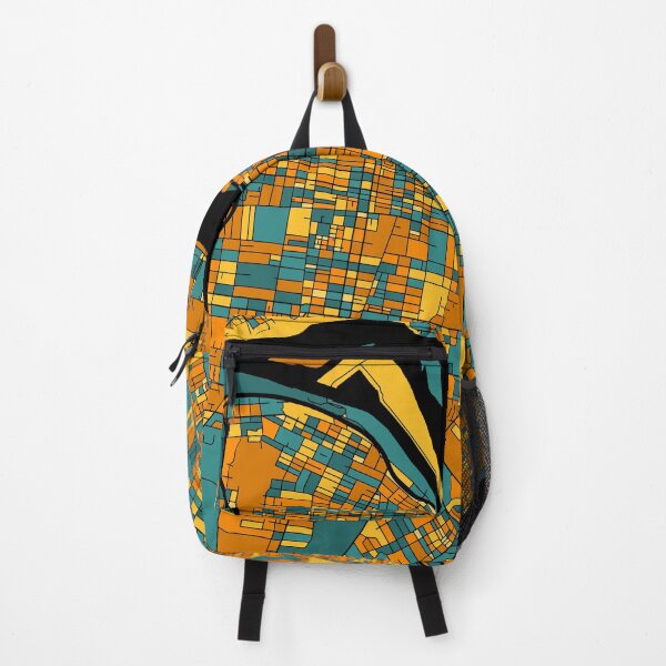 Item preview, Louisville Map Pattern in Orange & Teal designed and sold by PatternMaps.