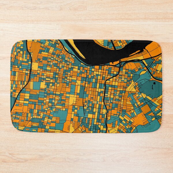 Item preview, Louisville Map Pattern in Orange & Teal designed and sold by PatternMaps.