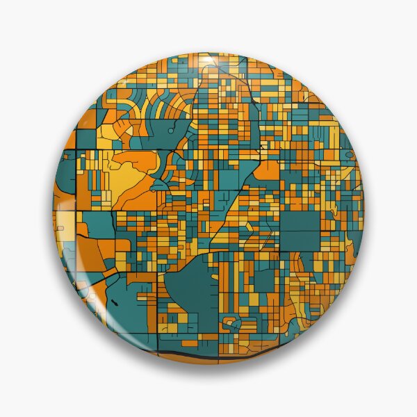 Item preview, Omaha Map Pattern in Orange & Teal designed and sold by PatternMaps.