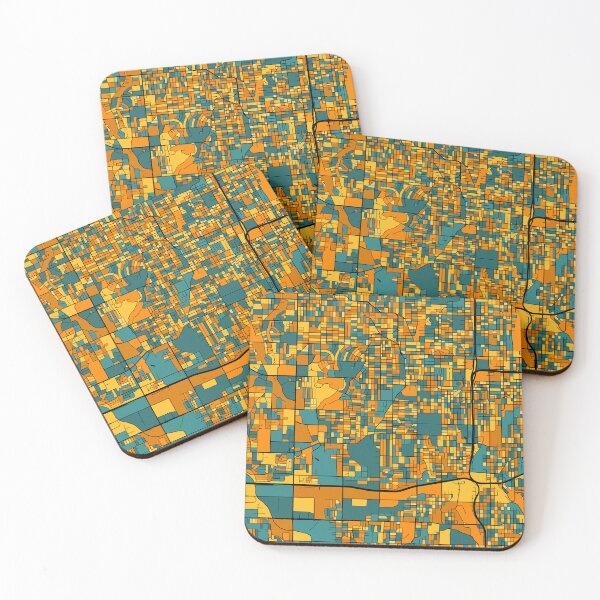 Item preview, Omaha Map Pattern in Orange & Teal designed and sold by PatternMaps.