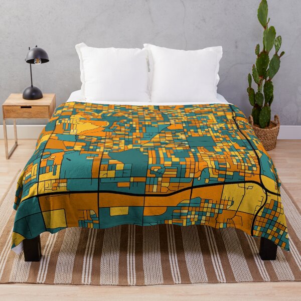 Item preview, Omaha Map Pattern in Orange & Teal designed and sold by PatternMaps.