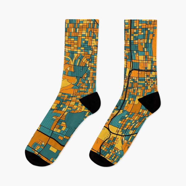 Item preview, Omaha Map Pattern in Orange & Teal designed and sold by PatternMaps.
