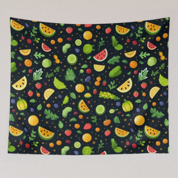 Item preview, fruits vegetables sweets seamless digital paper designed and sold by songkrup.