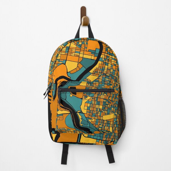 Item preview, Philadelphia Map Pattern in Orange & Teal designed and sold by PatternMaps.