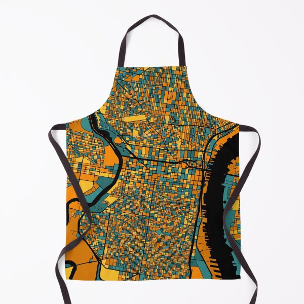 Item preview, Philadelphia Map Pattern in Orange & Teal designed and sold by PatternMaps.