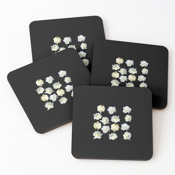 Item preview, Painted white roses on black designed and sold by FlowerandDesing.