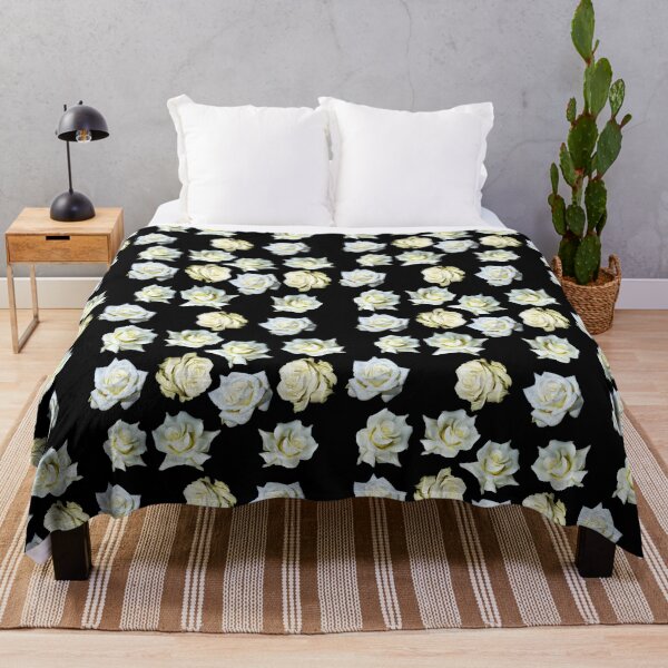 Item preview, Painted white roses on black designed and sold by FlowerandDesing.