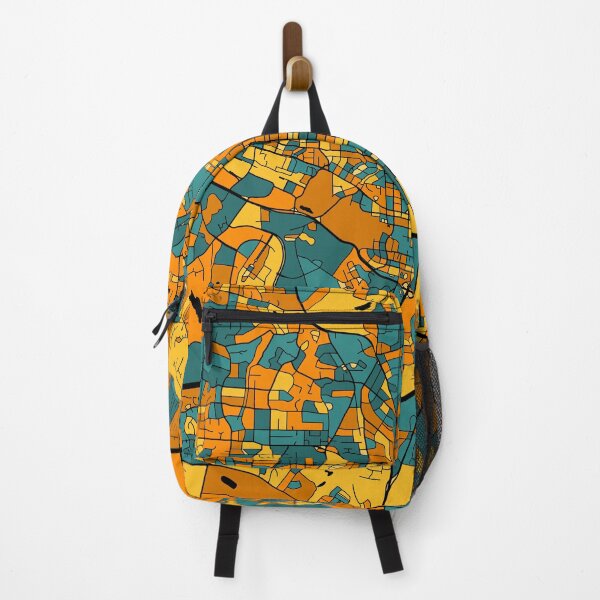 Item preview, Raleigh Map Pattern in Orange & Teal designed and sold by PatternMaps.