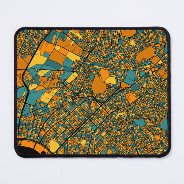 Item preview, Athens Map Pattern in Orange & Teal designed and sold by PatternMaps.