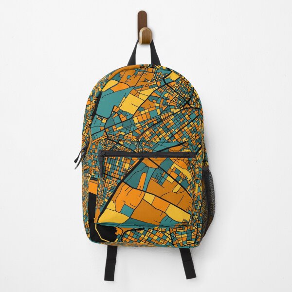 Item preview, Athens Map Pattern in Orange & Teal designed and sold by PatternMaps.
