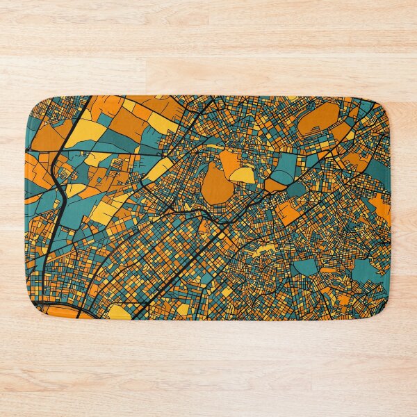 Item preview, Athens Map Pattern in Orange & Teal designed and sold by PatternMaps.