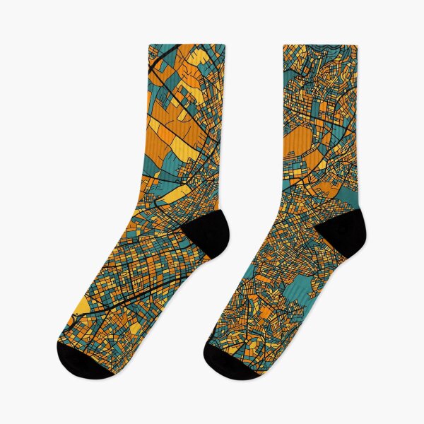 Item preview, Athens Map Pattern in Orange & Teal designed and sold by PatternMaps.