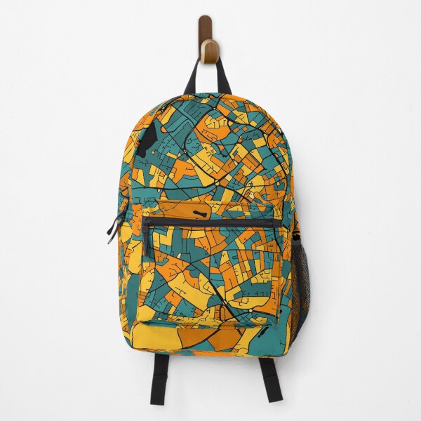 Item preview, Birmingham Map Pattern in Orange & Teal designed and sold by PatternMaps.