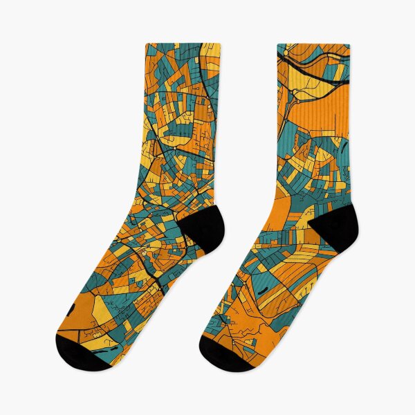 Item preview, Birmingham Map Pattern in Orange & Teal designed and sold by PatternMaps.