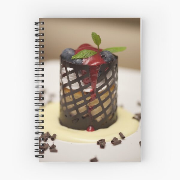 Item preview, Cylindrical cheesecake in chocolate basket with blueberries designed and sold by Nick Dale Photography.