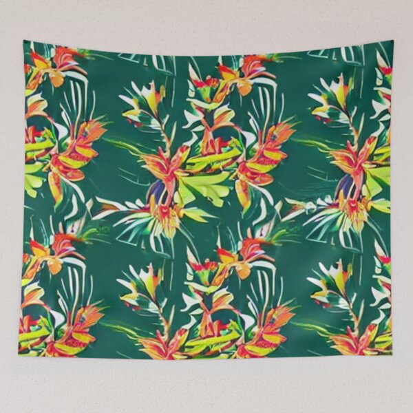 Item preview, Colorful Tropical Floral Pattern designed and sold by calibrit.