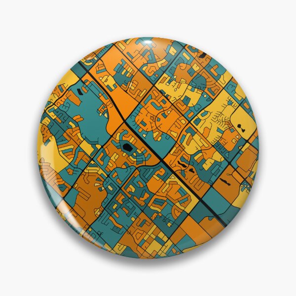 Item preview, Brampton Map Pattern in Orange & Teal designed and sold by PatternMaps.