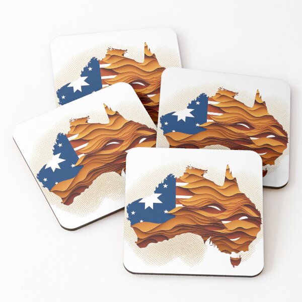 Item preview, Australian continent, flag in the background designed and sold by AndrewWorld.